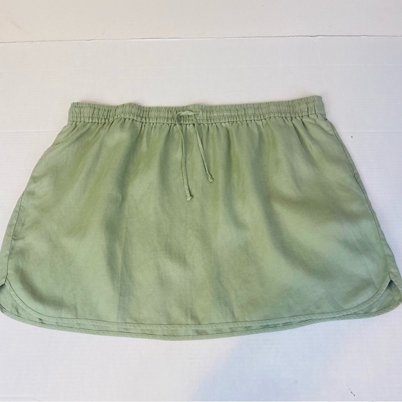 Madewell Linen Blend Curved Hem Mini Skirt Size 4X - Picture 2 of 7